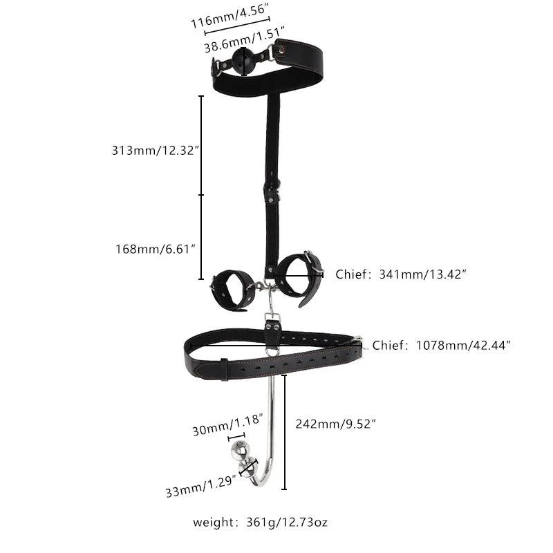 BDSM Sex Toys Adjustable Size Leather Collar Neck Bondage Kit Anal Hook Metal Butt Plug MAdult Games Couple Flirt Sex Toys
