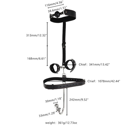 BDSM Sex Toys Adjustable Size Leather Collar Neck Bondage Kit Anal Hook Metal Butt Plug MAdult Games Couple Flirt Sex Toys
