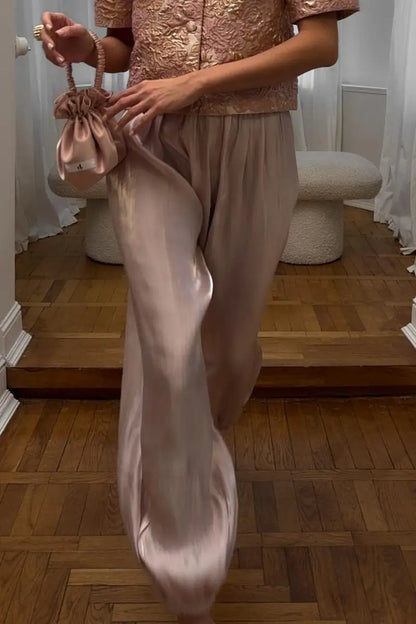 Shinny Satin Lantern Pant For Women Loose Casual Trousers Elegant Commuter Fashion Long Pants 2026 New Lady Party Streetwears
