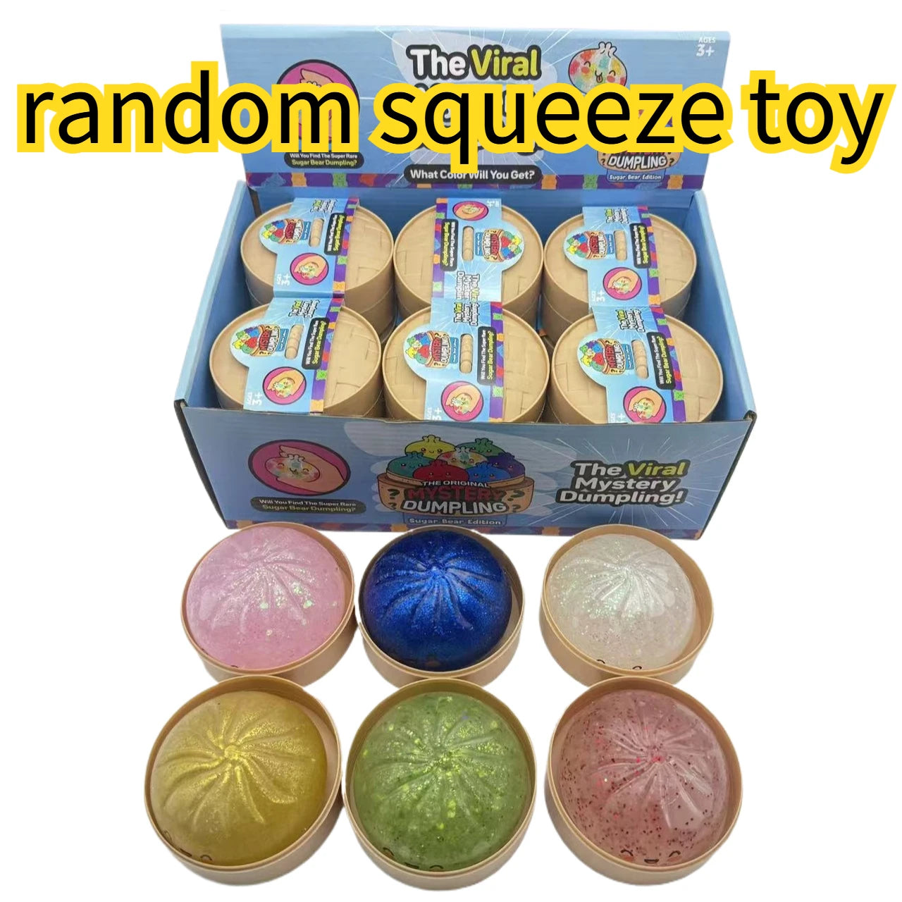 Giant Squishies Dumpling Bun Toy, Slowly Rising Sparkling Dumpling Pressure Ball, Relieve Stress Restlessness Toy