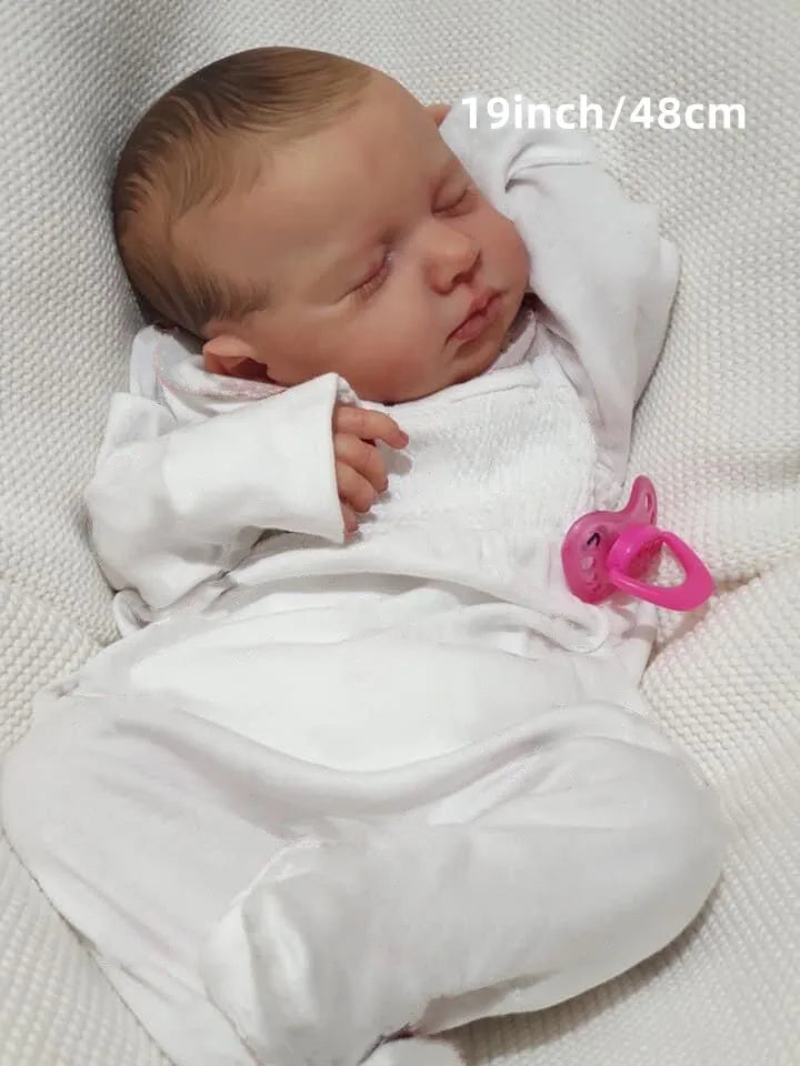 50CM/20inch Reborn Baby Doll LouLou Mixed Silicone Vinyl Finished 3D Painted Skin Veins Art Collection Doll Gift For Girls