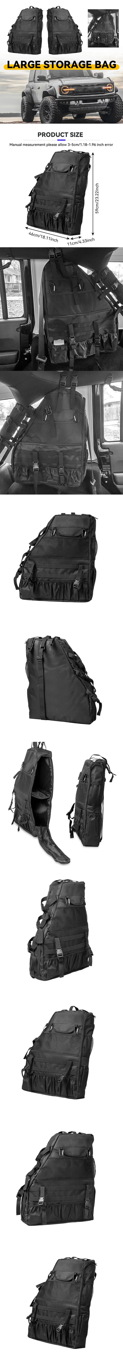 Cargo Saddle Bag For Wrangler JK JKU JL 4-Door Roll Bar Storage Bag Cage Multi-Pockets Organizers For Tool Storage Bags