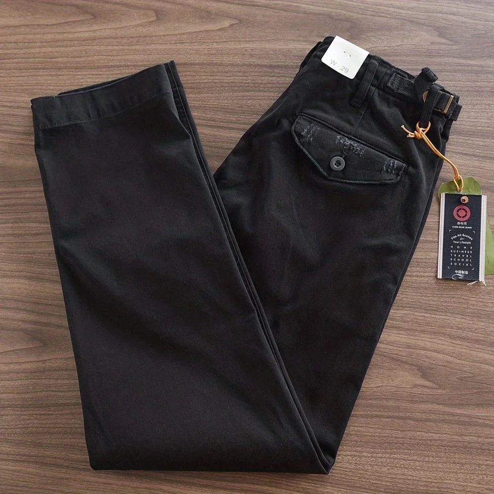 Men's Retro American Casual Pants Straight Leg Workwear Trousers Wear Resistant Outdoor Dirt Resistant Autumn Winter Heavy Duty