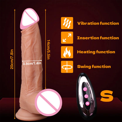 Realistic Dildo Telescopic Vibrator Artificial Penis Female Masturbation G-spot Vaginal Massager Big Dick Sex Toys For Women 18+
