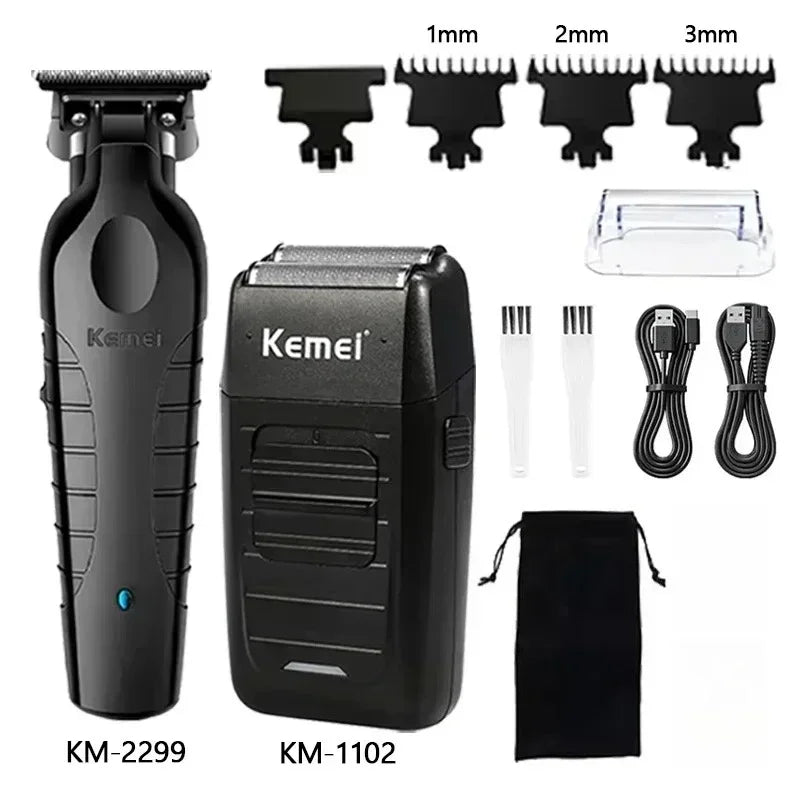 Kemei Hair Clipper Kit KM-2296 KM-2299 KM-1102 Men's Electric Hair Trimmer Machine Professional Hair Cutting Machine for Men
