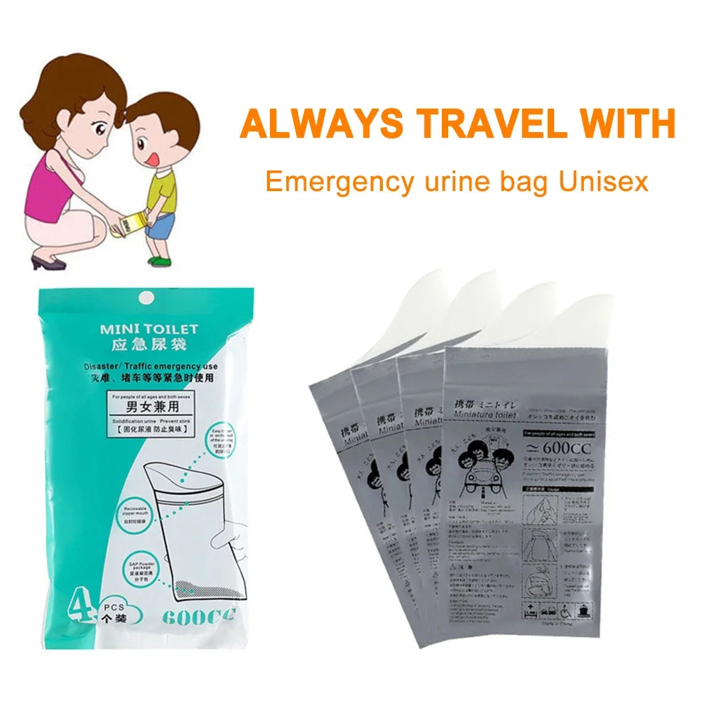 4-100Pc Outdoor Emergency Urine Bags 600ml Disposable Travel Mobile Toilet Portable Urinal Bag for Female Baby Male Vomiting Bag