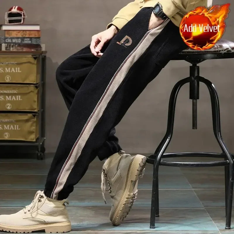 Men's Sweatpants Corduroy Trousers Athletic Black Man Sweat Pants Harem Sport Track High Quality Baggy Fashion Y2k New Items In