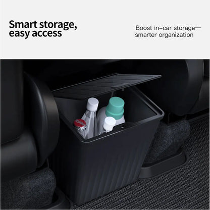 YZ For Tesla Model 3 Higland Y Juniper 2026 Rear Trash Can Storage Box With Cover Car Speical Organizer Umbrella Box Accessories