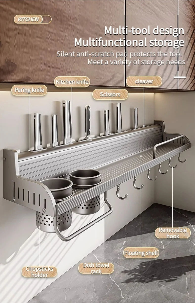 Kitchen Spice Storage Knives Holder Knife Stand Spice Rack Organizer Knives Holder Spoon and Chopsticks Rest Hanging Organizers