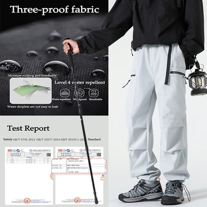 Men's Trousers Autumn Cargo Pant Camouflage Pants American Style Pants Windproof Waterproof Casual Outdoor Hiking Trousers Male
