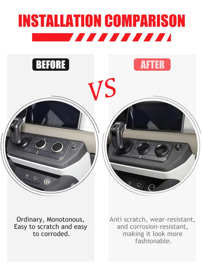 cheya Car central control air conditioner volume knob decorative cover For Land Rover Defender 110 2020+ Aluminum accessories