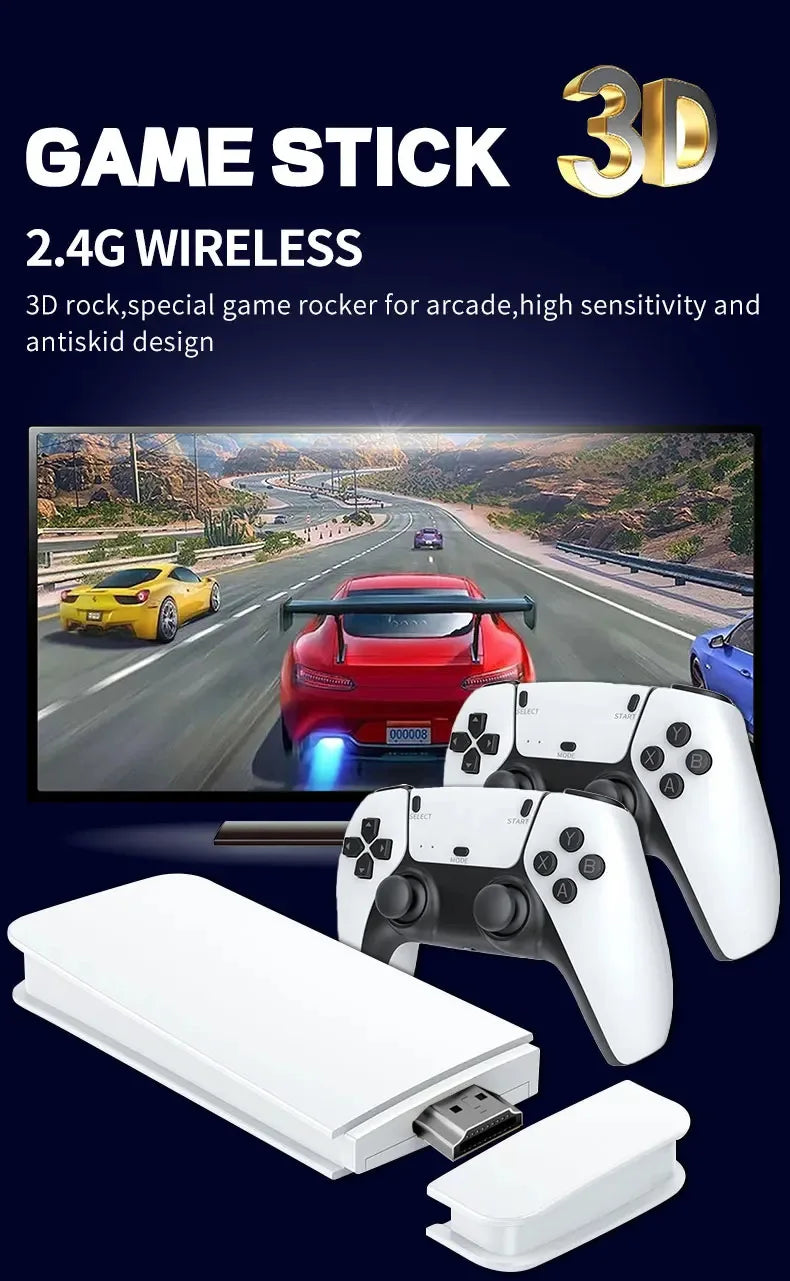 M15 4K game console home mini video game 64G retro console 128G player HD video game stick 2.4G dual wireless control PS1 gift