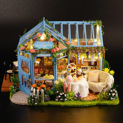 Wooden Miniature Doll House 3D Puzzle Assembly Building Model Kit Small Room Toys Home With Furniture Birthday Gifts Dollhouse﻿