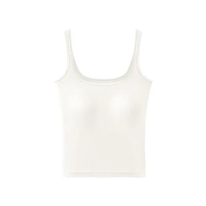 Premium New Women's Camisole with Built in Bra Summer Back Beauty Tank Top for Outer & Layering Wear