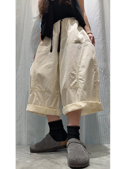 Amax LuluE 2026 Japanese Design Soild Pants Females Summer Fashion Loose Elegant Harem Trousers Womens Vintage Leisure Clothes