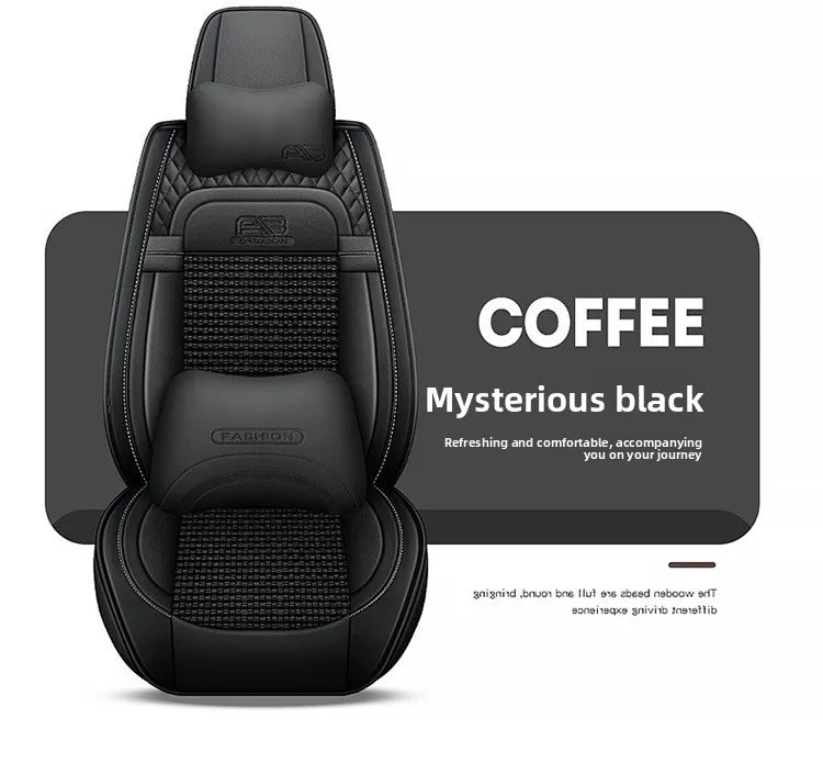 Universal Auto Split Seat Car Full Seat Cover Breathable Ice Silk Nappa Leather Car SUV Cushion Full Seats Cover Protection