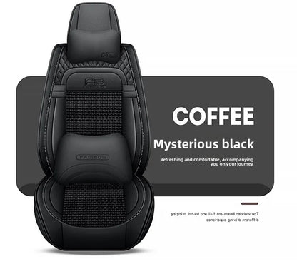 Universal Auto Split Seat Car Full Seat Cover Breathable Ice Silk Nappa Leather Car SUV Cushion Full Seats Cover Protection
