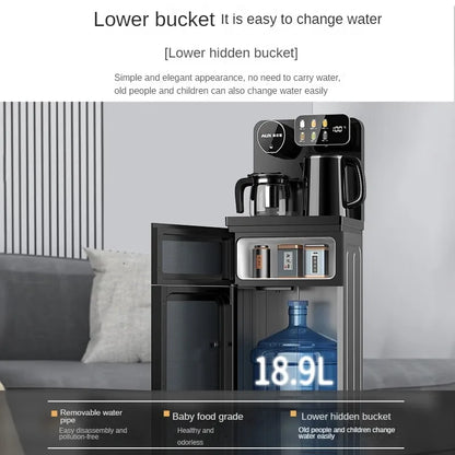 Intelligent Glass Touch Panel Water Dispenser for Tea Bar 24H Adjustable Insulation Time with Colorful Display Remote Control