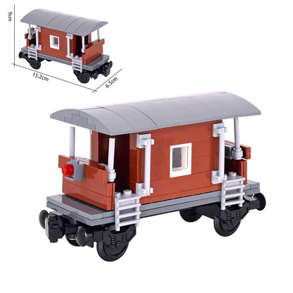 26cm Retro Double-Deck Passenger Train Car Building Blocks Model Green Gray Classic Train Display Toy for Hobbyists