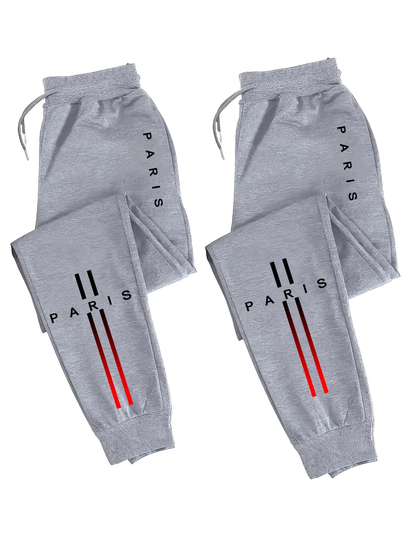 2-Pack Men's Polyester Joggers, Drawstring Waist, Wrinkle-Resistant, Breathable, Slim-Fit, Cuffed Hem, Drop-Dead Drape,