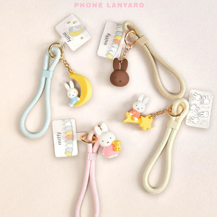 Miffy Phone Lanyard Mascot Charm Cute Rabbit Keychain Bag Accessory Gifts Toy Model Anime Figures Collect Ornaments