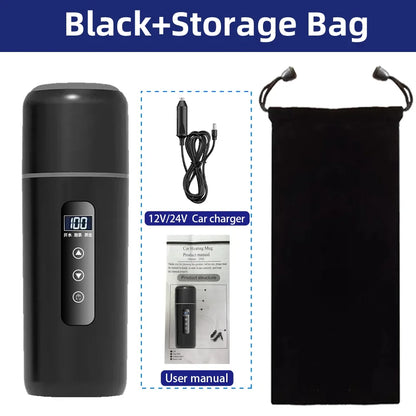 500ml Electric Kettle Portable Car Heating Cup 12V/24V Touch Screen Intelligent Temperature Adjustment Travel Thermal Kettle