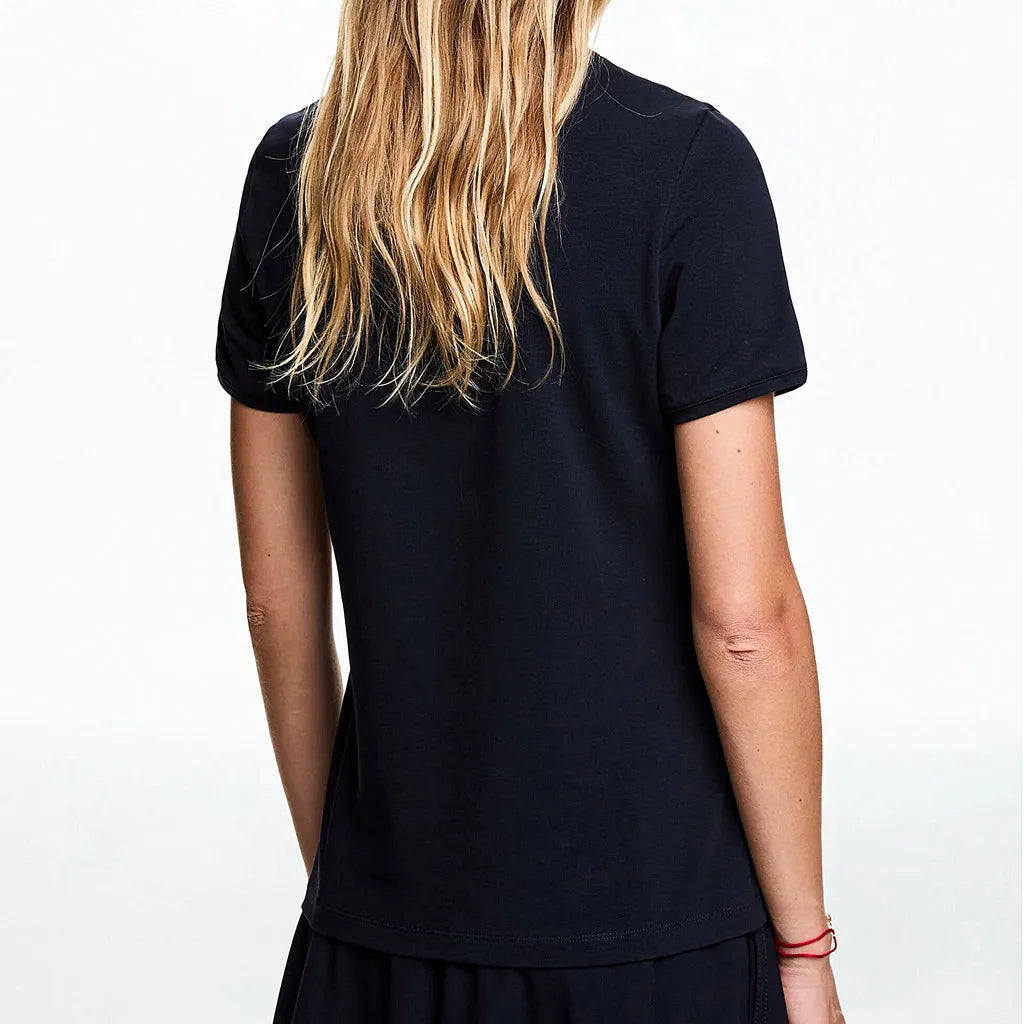 CHCH Women's T-shirt Summer New High Quality Round Neck Embroidered Texture Top