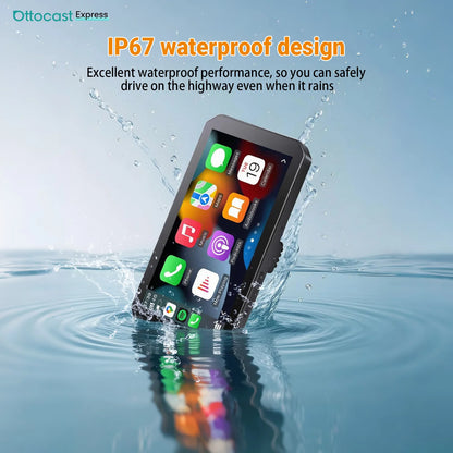 Ottocast Express Motorcycle Display 6.0 inch IP67 Waterproof GPS Wireless Carplay Android Auto DVR Drive Recorder Moto Monitor