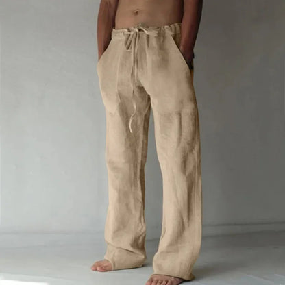 ropa hombre baggy pants Men's Cotton Linen Casual Pants Breathable Trousers Fitness Streetwear Clothing Jogging Autumn Summer