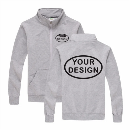 Customized LOGO Men's Thin Jacket Embroidered Printed Zipper Coat Spring and Autumn Street Stand up Collar Cardigan Hoodie