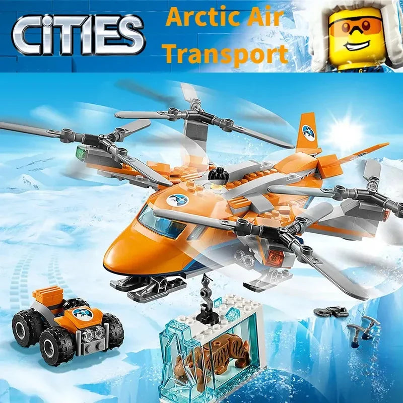 Compatible Sets City series building blocks 60195 Arctic mobile exploration base crane car MOC toys children's Christmas gifts