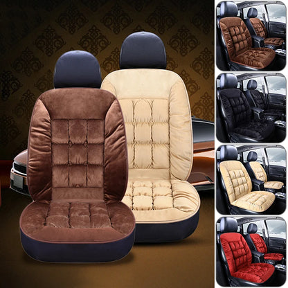 New Winter Luxury Car Seat Cushion 2025 Plush Plaid Thickening Warm Suv Universal Front Single Seat Cover Comfortable Breathable