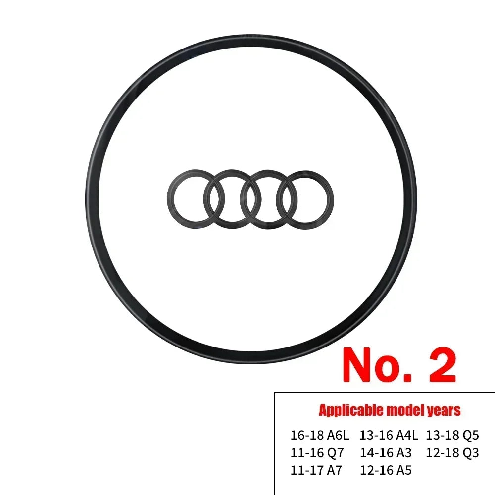 Audi Automobile Steering Wheel Logo Bright Frame Strip Electroplated Sticker Emblem For A3 A4 B8 8P B9 8V A5 A6 C7 A7 Q3 Q5 Q7