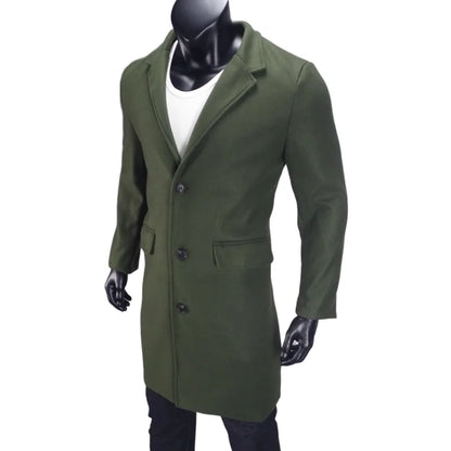 Eu Size Men's Coat plus Lining Jackets Winter Travel Gentleman Top Coat Warm Oversized Single-breasted Men's M-3XL