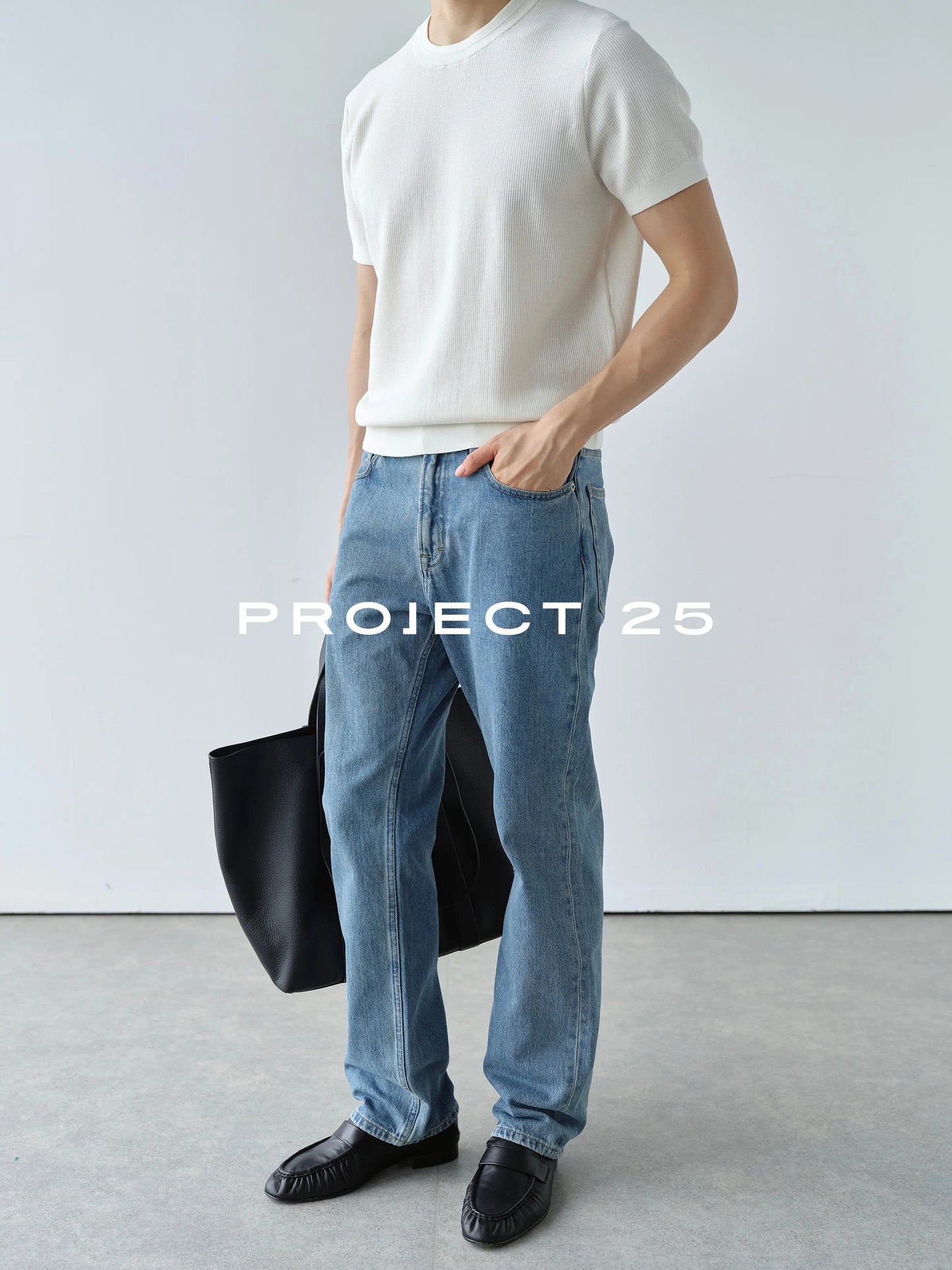PROJECT 25 Mens Vintage Indigo Wash Jeans Japan KUROKI Okayama Denim Fabric Slim Straight Fit Business Commuter Casual Pants
