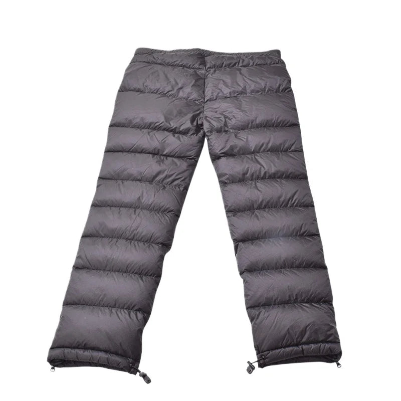 Men White Duck Down Pants Waterproof Winter Windproof Pant Man Run Sports Fitness Trousers Warm Breathable Male Pants ﻿Kamperbox