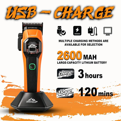 BRDCLIP Professional Hair Clippers Rechargeable Hair Trimmer Vector Motor Haircut DLC Blade Clippers For Man BRD-106 BRD-2601