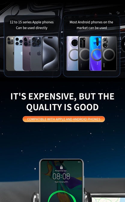 Car Phone Holder Screen Fixed Base For Hong Qi EH7 2024 Mobile Phone Support Car Mounts Wireless Charging Interior Accessories
