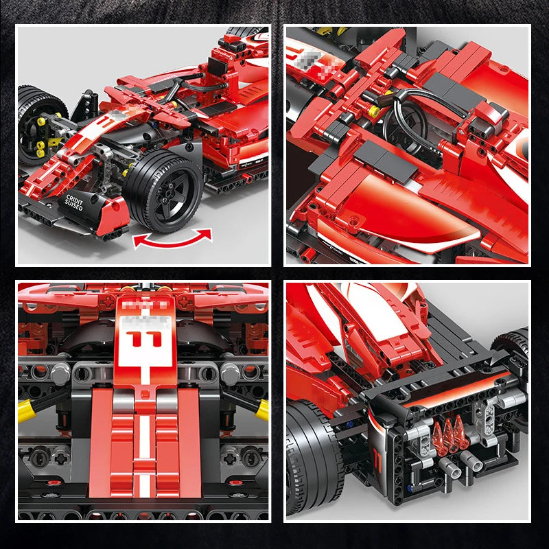 Formula Racing Car Building Blocks DIY 1280-piece Sports Vehicle Building Blocks Home Decoration Boys Holiday Birthday Gifts