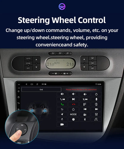 Jundof Car radio For Seat Leon 2 MK2 2005-2012 Carplay Android auto Qualcomm Car stereo Multimedia player 4G Wifi DSP 36EQ RHD