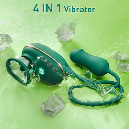 Adult Sex Toy 3-in-1 Licking Vibrator 3 Suction Modes Clitoral Stimulation Extendable Thrusting Masturbator Suitable for Women