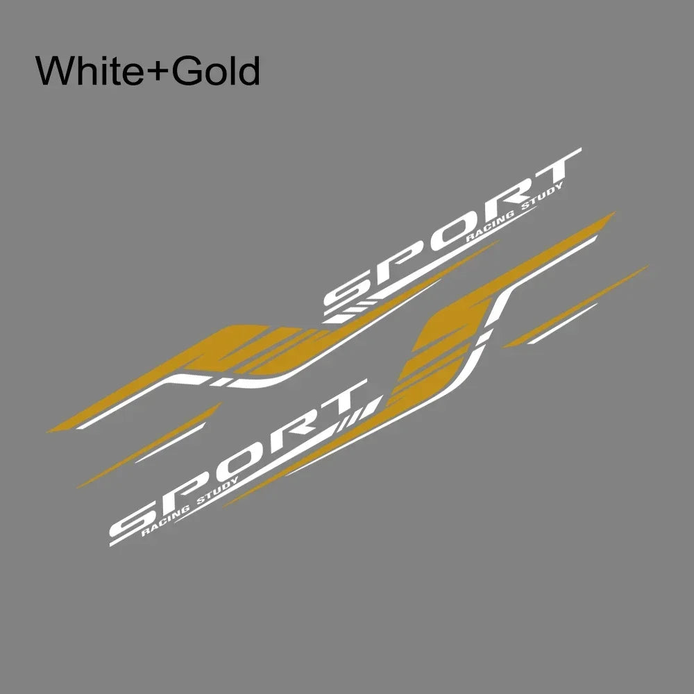 2PCS Long Stripes Car Decal Left and Right Side Personalized Waterproof Vinyl Tuning Stickers For Auto Body Decor Accessories