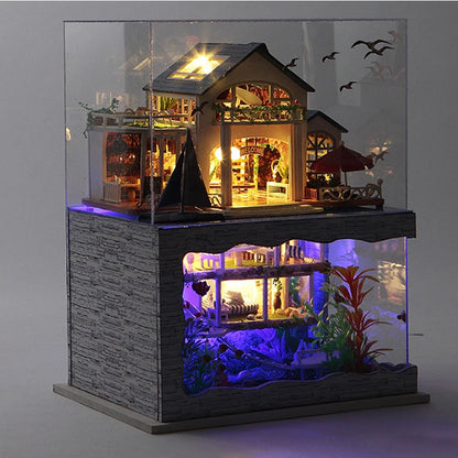 Wooden Building Model Doll House 3D Puzzle Mini DIY Kit Production And Assembly Room Toys Home Bedroom Decoration With Furniture