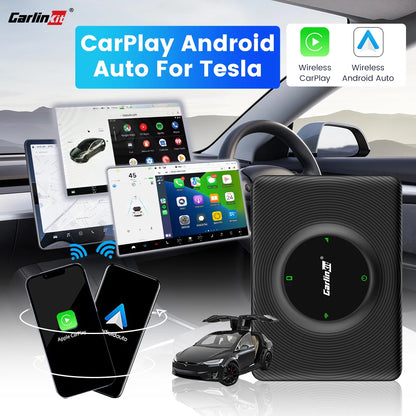 CarlinKit T2C For Tesla Upgrade CarPlay Wireless Android Auto Universal Model 3 Model Y X S 5Ghz WiFi CarPlay Ai Box SpotifyWaze