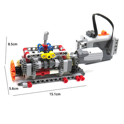 MOC 6 Speed Gearbox Engine Manual Transmission Model APP Control M Motor AA Battery Box 8883 8881 Building Block Power Functions