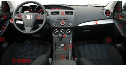 For Mazda 3 2010-2015 Interior Central Control Panel Door Handle Carbon Fiber Stickers Decals Car styling Accessorie