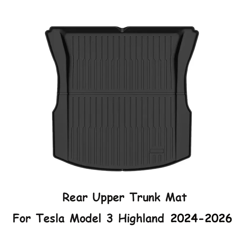 For New Tesla Model Y Juniper 2026 Modely 2025 TPE Floor Mats Model 3 Highland 2026-2025 Waterproof Luggage Mat Trunk Mats