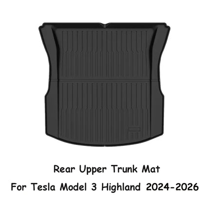 For New Tesla Model Y Juniper 2026 Modely 2025 TPE Floor Mats Model 3 Highland 2026-2025 Waterproof Luggage Mat Trunk Mats