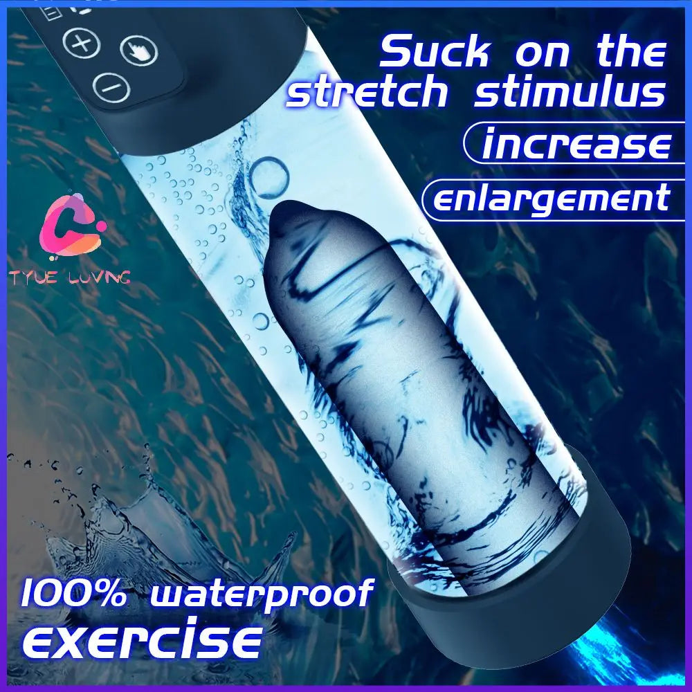 Automatic Electric Penis Pump Male Enlargement Erection Trainer Rechargeable Smart LCD Display IPX7 Waterproof Vacuum Device