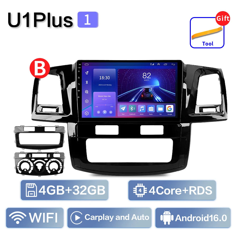 For Toyota Fortuner HILUX Revo Vigo 2007-2015 Multimedia Video Player Stereo GPS Android 16 2din Carplay Car Radio